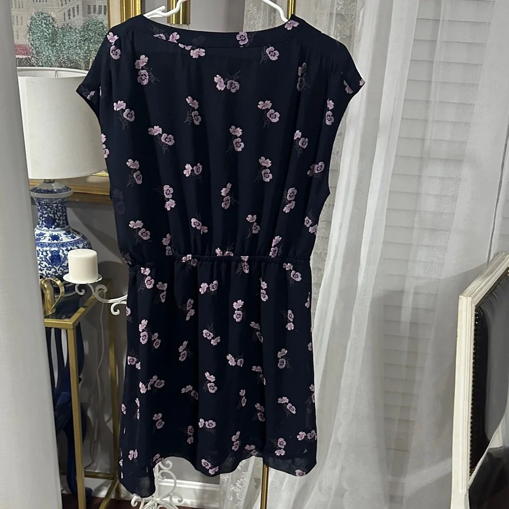 Madewell Dark Blue Dress with Purple Floral Accents - Picture 4 of 4